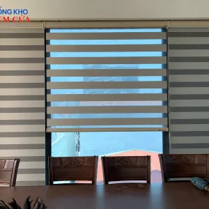 Rèm cầu vồng màu kem Hàn Quốc Honest lắp phòng khách