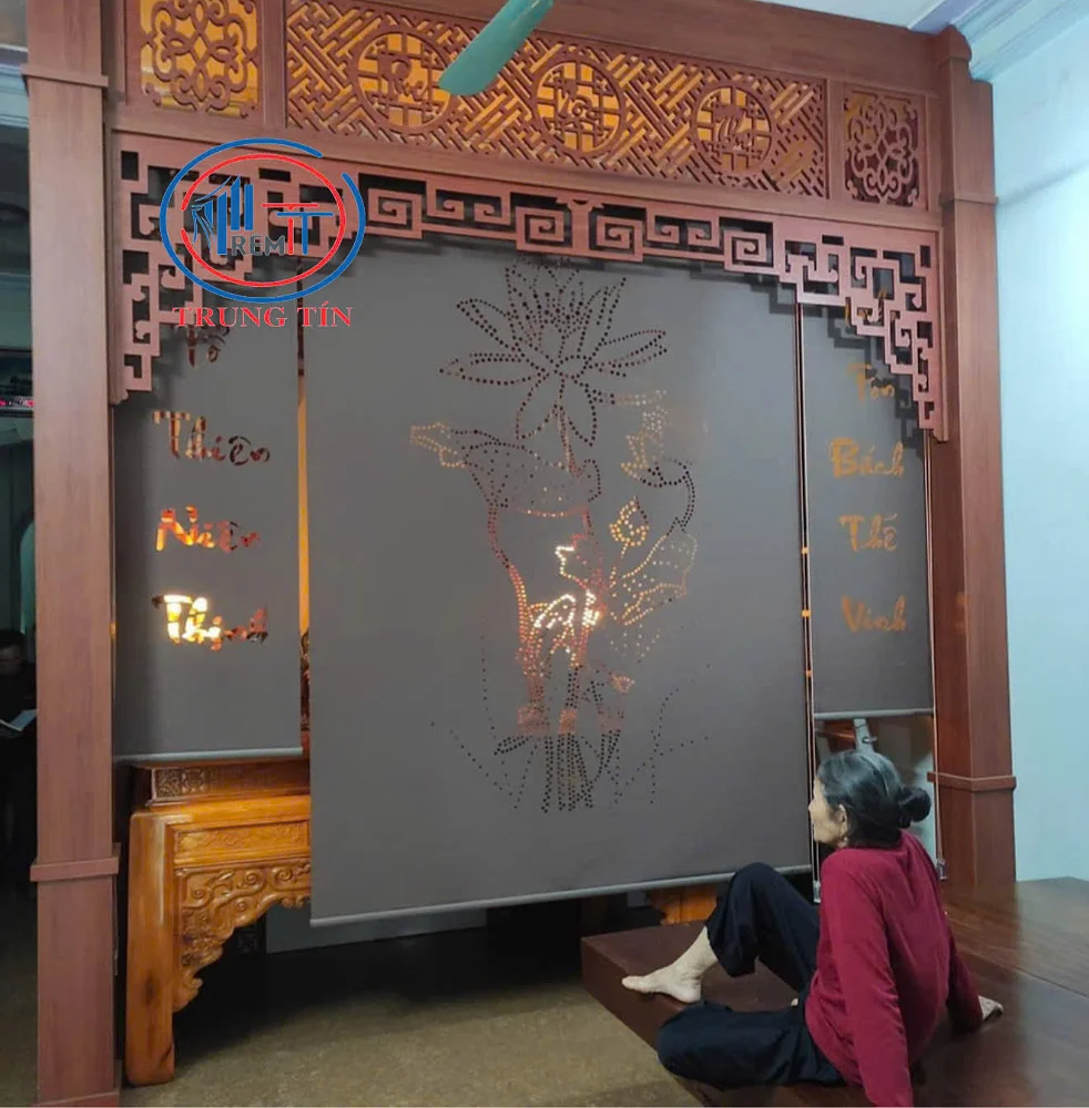 Rèm ban thờ khắc laze đẹp